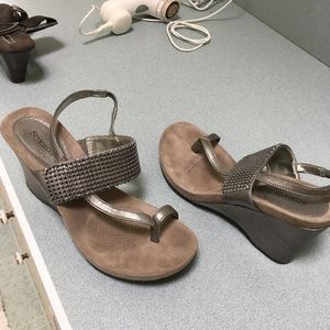 Silver heel sandals